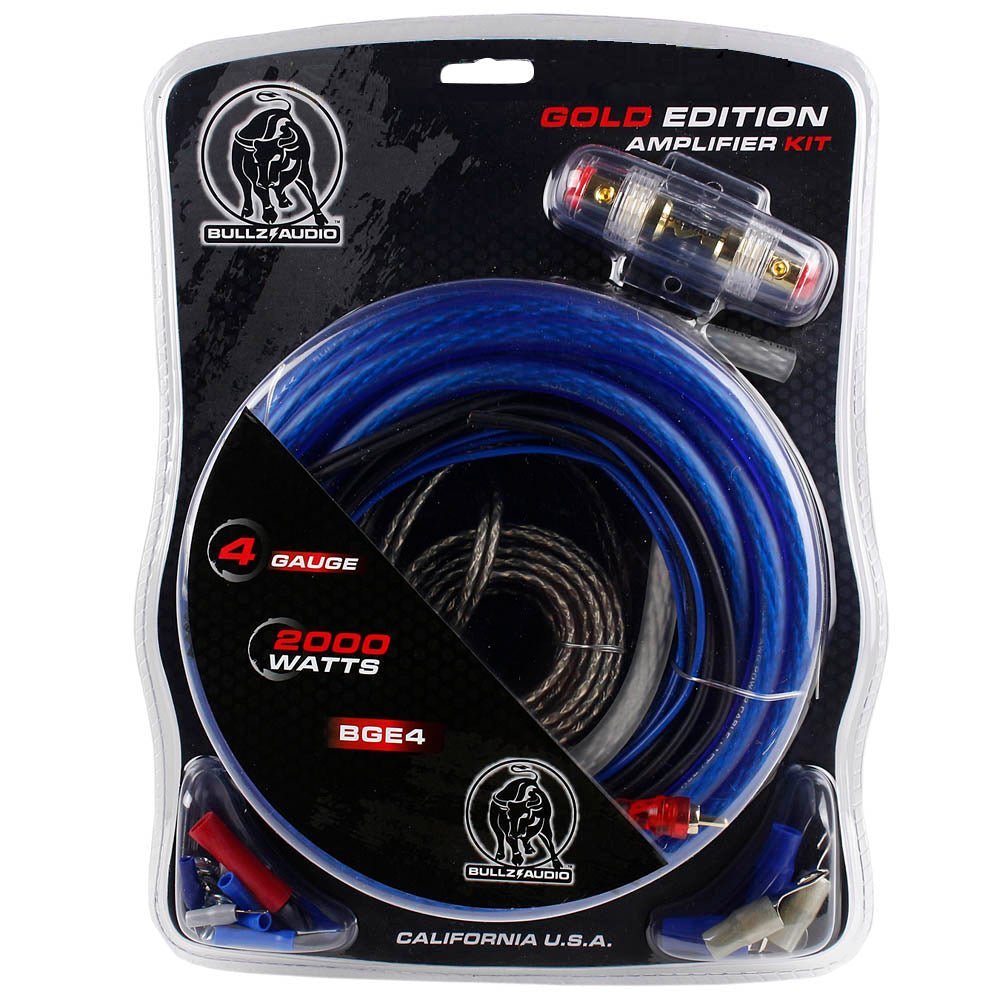 Bullz Audio 4 Gauge Amplifier Wiring Kit - 2000 Watts - Clinch River Fishing USA