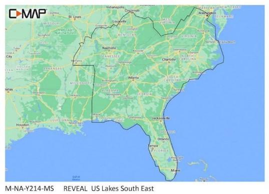 C-MAP Reveal - US Lakes South East | M-NA-Y214-MS - Clinch River Fishing USA