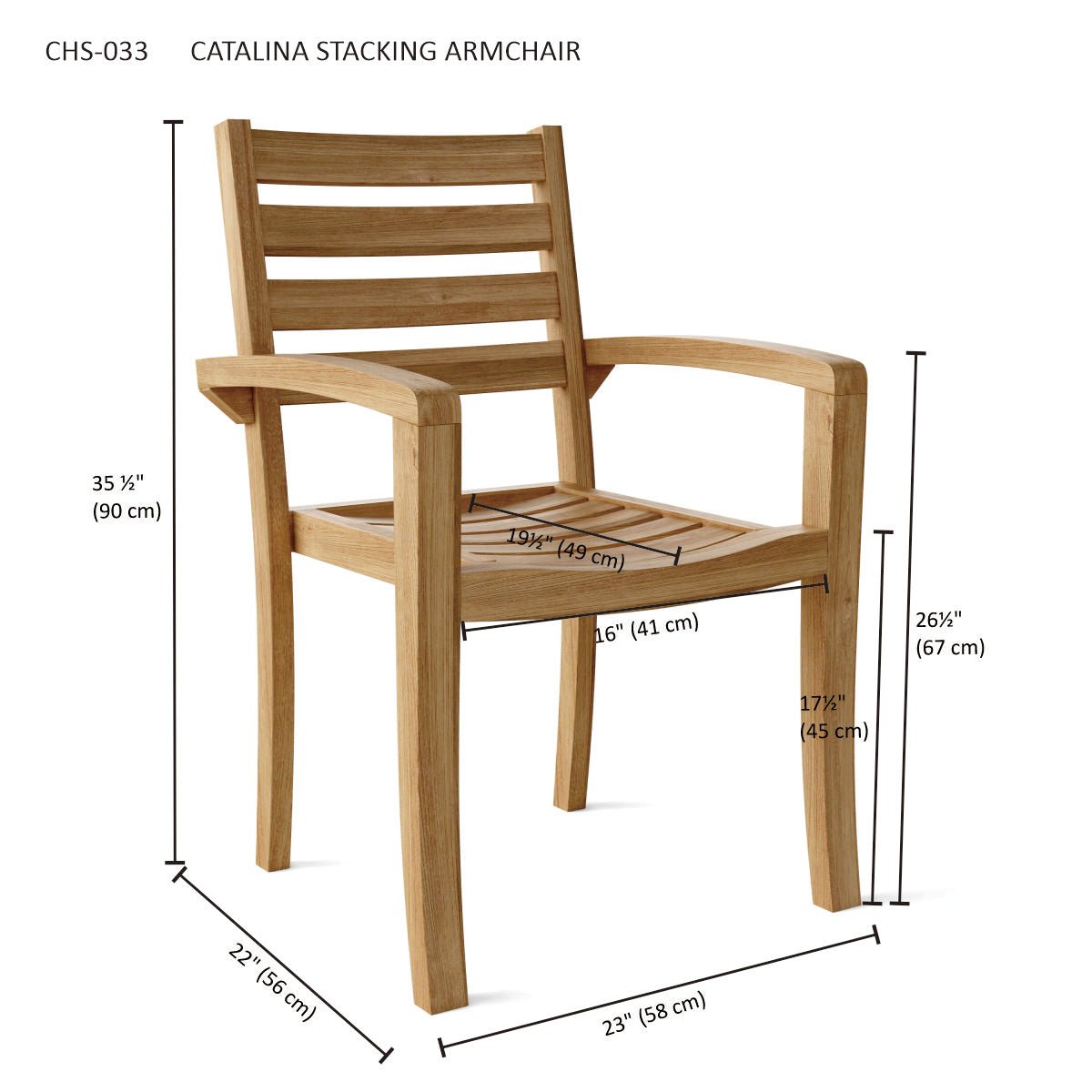 CATALINA STACKING ARMCHAIR (4 PCS) - Clinch River Fishing USA
