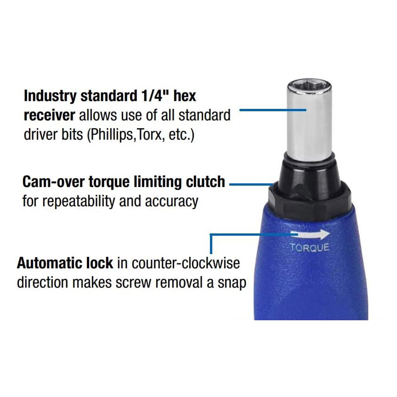 CDI Tools 1/4" Drive Hex Micro Adjustable Torque Screwdriver: 50 - 450 cNm - Clinch River Fishing USA