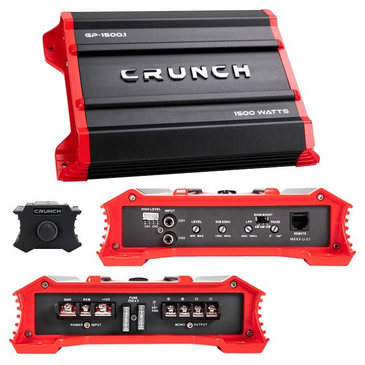 Crunch Ground Pounder 1 x 750 @ 4 Ohms 1 x 1500 @ 2 Ohms N/A @ 1 Ohms Class A/B - Clinch River Fishing USA