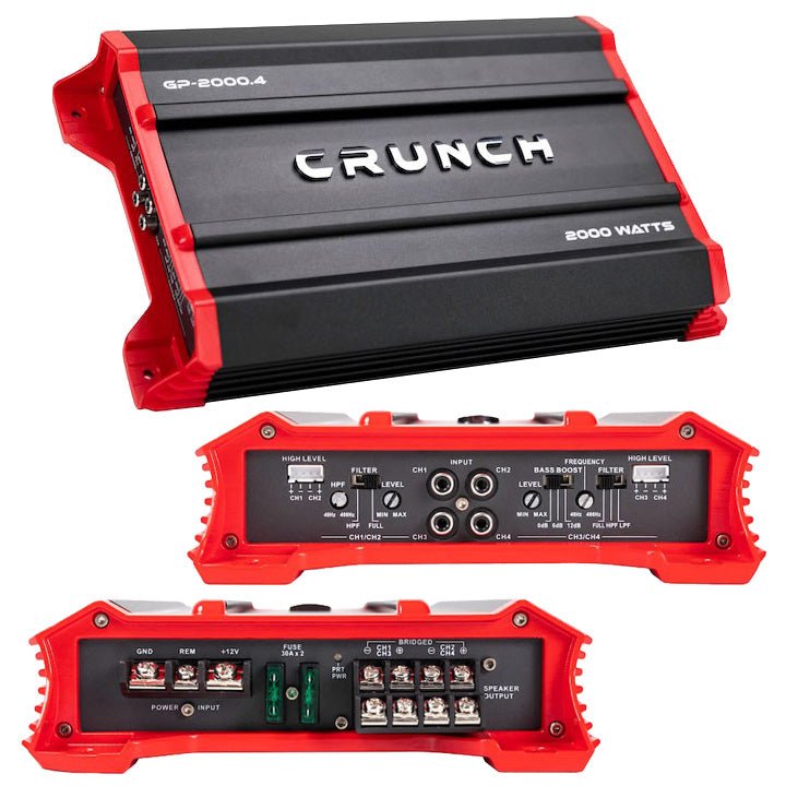 Crunch Ground Pounder 4 x 250 @ 4 Ohms 4 x 500 @ 2 Ohms 2 x 1000 Watts @ 4 Ohms Bridged - Clinch River Fishing USA