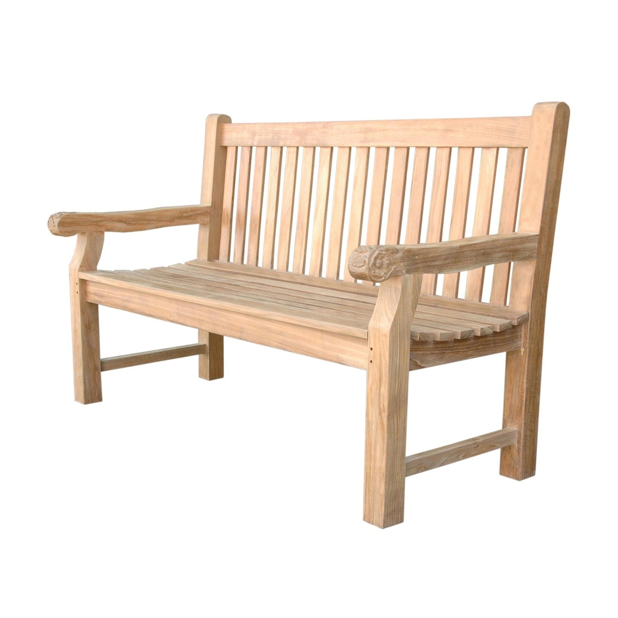 DEVONSHIRE 3-SEATER EXTRA THICK BENCH WITH FLOWER HANDCRAFTED - Clinch River Fishing USA
