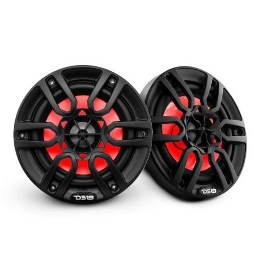 DS18 NXL 6.5" 2-Way Coaxial Marine Speaker With LED RGB Lights 100 Watts Rms 4-Ohm -Black | NXL-6/BK - Clinch River Fishing USA