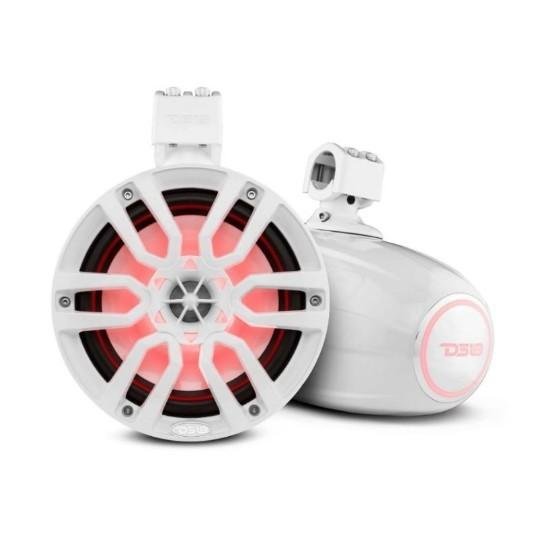 DS18 NXL 8" Marine and Powersports Towers LED RGB Lights 125 Watts Rms -White | NXL-X8TP/WH - Clinch River Fishing USA