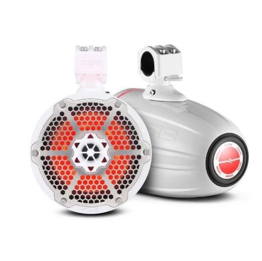 DS18 NXL 8" Neodymium Marine and Powersports Towers with Built-in Passive Radiator - White | NXL-X8TPNEO/WH - Clinch River Fishing USA