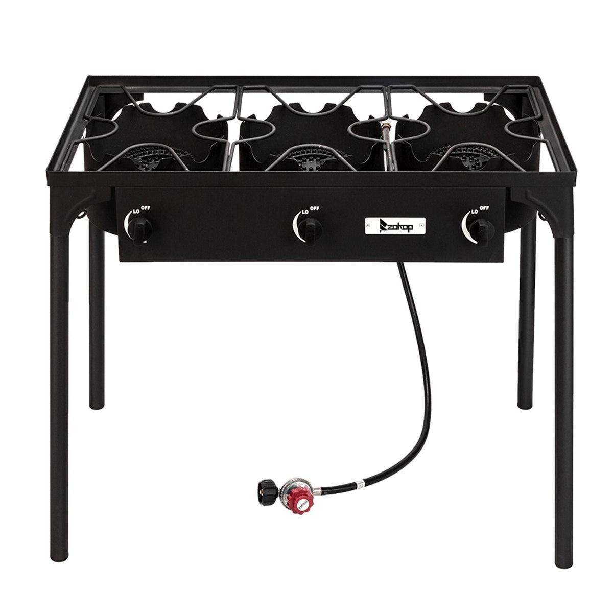 225,000 BTU Outdoor Propane Camp Stove – 3 Burner Cooker