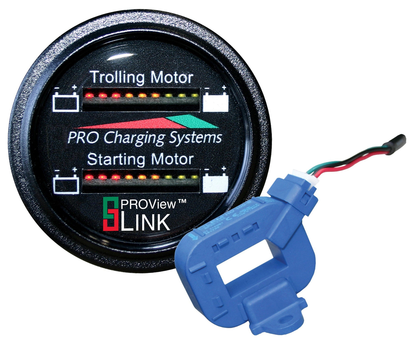 Dual Pro Lithiumm Battery Status Indicator w/2 CTfts Dual Marine Round Display - Clinch River Fishing USA