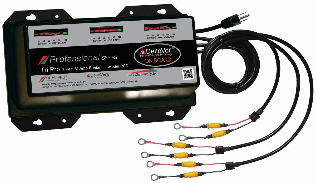 Dual Pro PS3 Battery Charger 3 Bank 45 Amps - Clinch River Fishing USA
