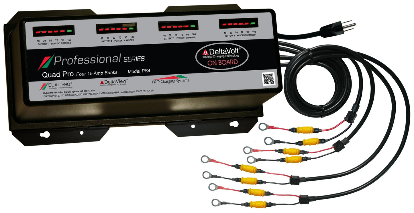 Dual Pro PS4 Battery Charger 4 Bank 60 Amps - Clinch River Fishing USA