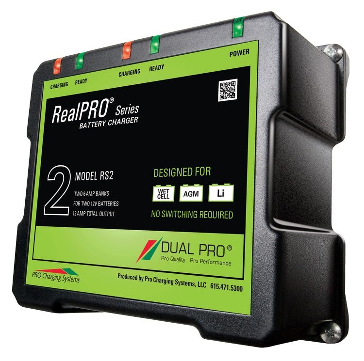 Dual Pro RS2 Battery Charger 2 Bank 12 Amps - Clinch River Fishing USA