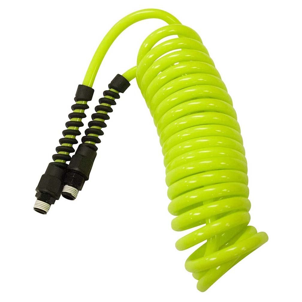 Flexzilla Polyurethane Recoil Hose 1/4in x 15ft w/ 1/4in MNPT Fittings - Clinch River Fishing USA