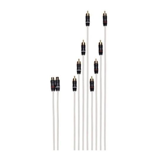 FUSION Performance RCA Cable Dual Female to 8-way Male Splitter, 2.1 ft | 010-13356-00 - Clinch River Fishing USA