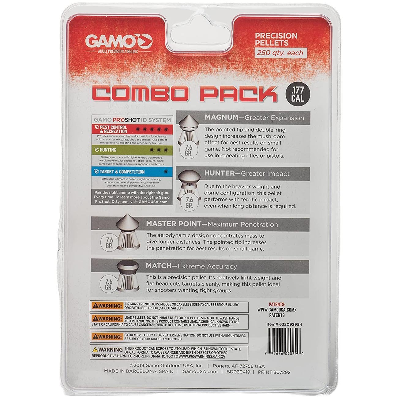 Gamo .177cal Assorted Pellet Combo Pack (1000 Count) - Clinch River Fishing USA