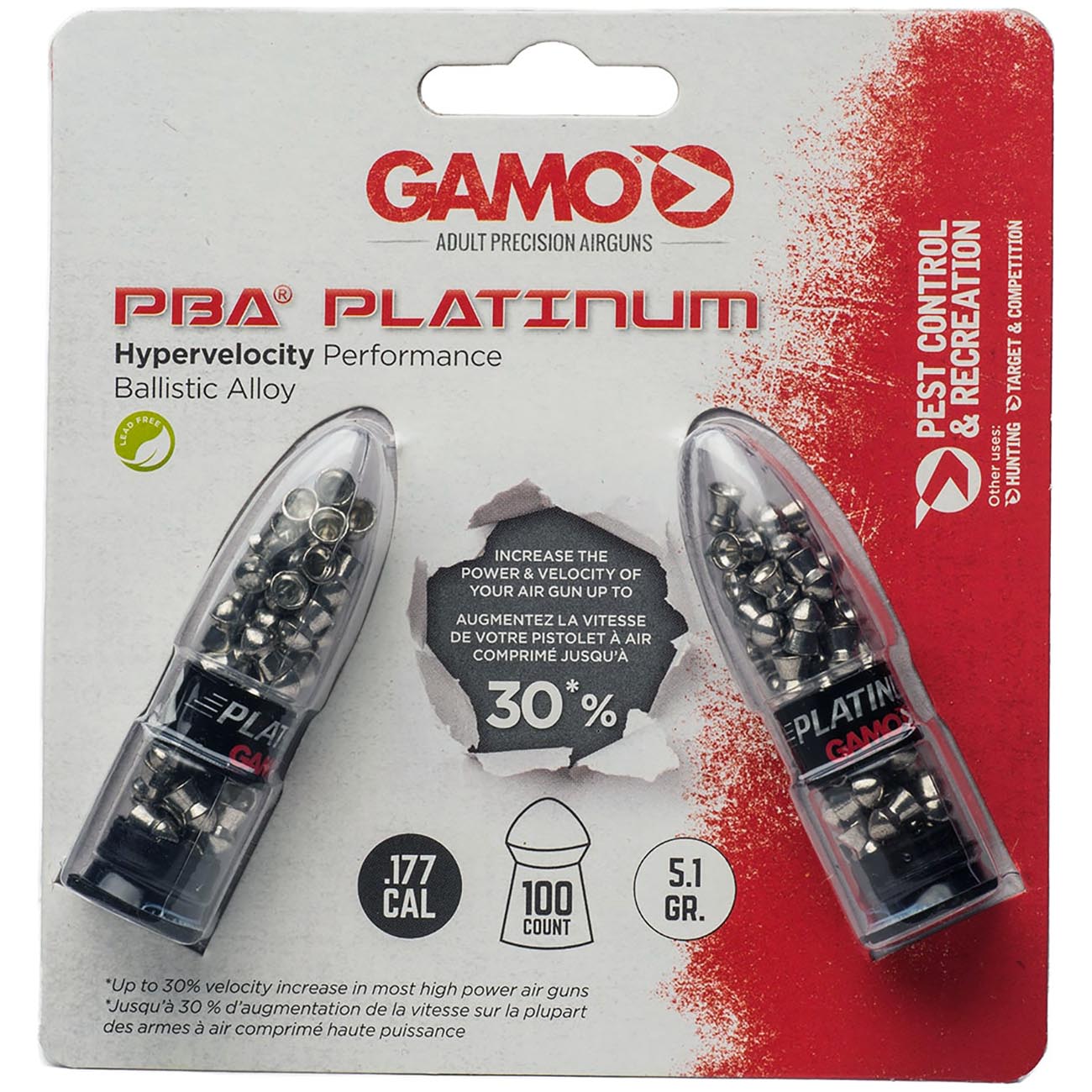 Gamo .177cal Domed PBA Platinum Air Gun Pellets - 5.1 Grain (100 Count) - Clinch River Fishing USA