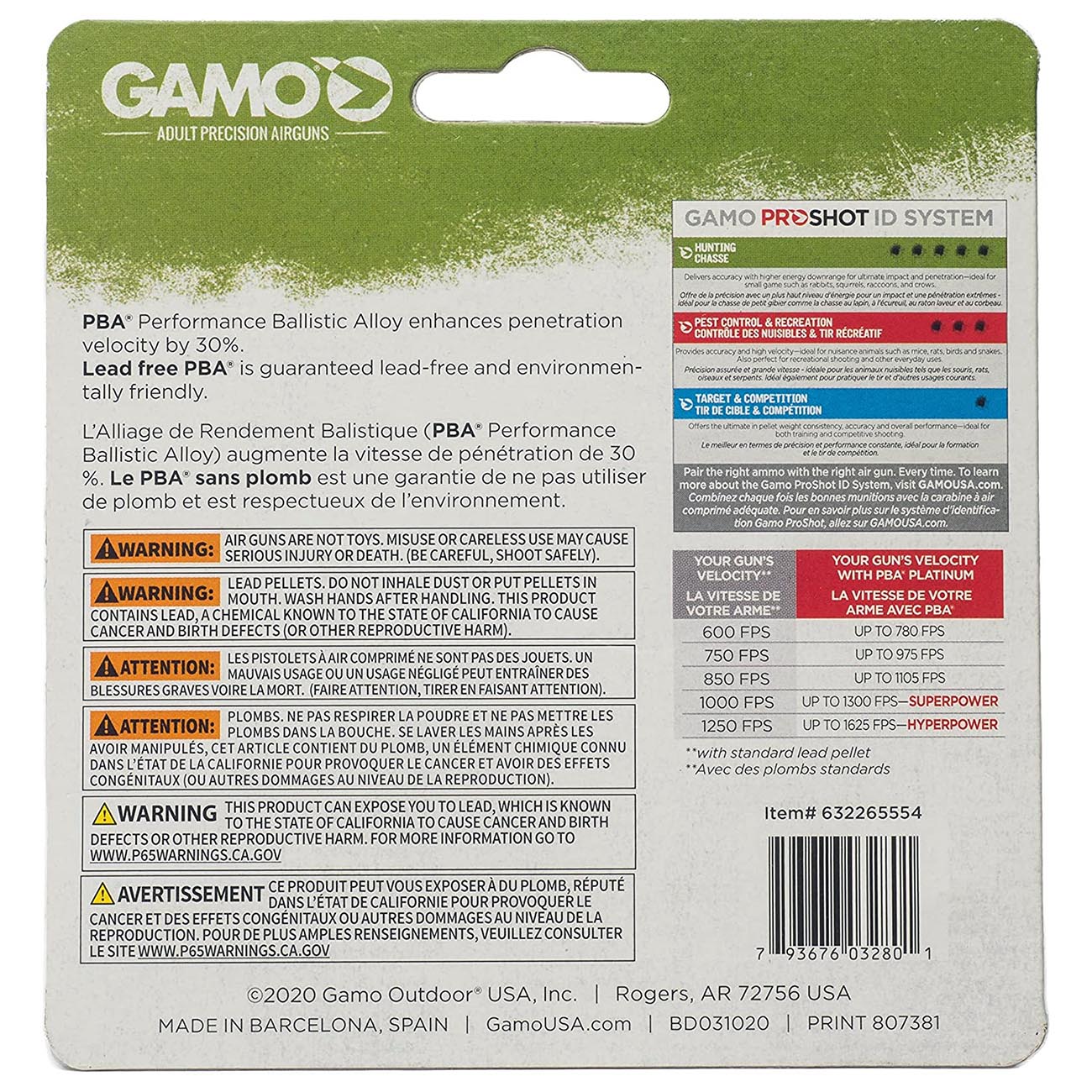 Gamo .22cal Domed PBA Platinum Air Gun Pellets - 9.7 Grain (50 Count) - Clinch River Fishing USA