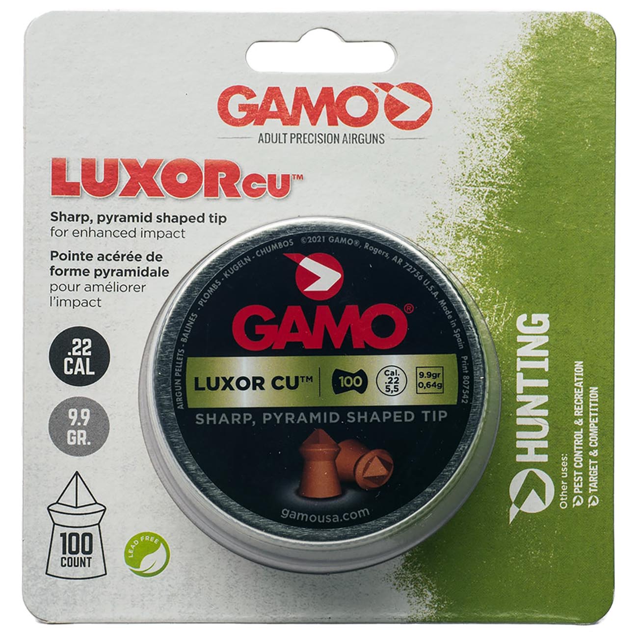 Gamo .22cal "Luxor Hunting" Pellets - 9.9 Grain (100 Count) - Clinch River Fishing USA