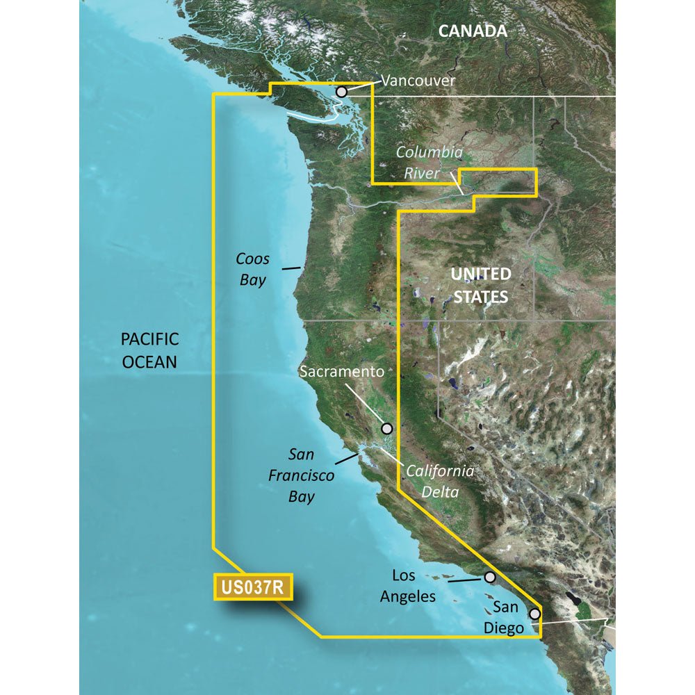 Garmin BlueChart® g3 Vision® HD - VUS037R - Vancouver - San Diego - microSD™/SD™ - Clinch River Fishing USA
