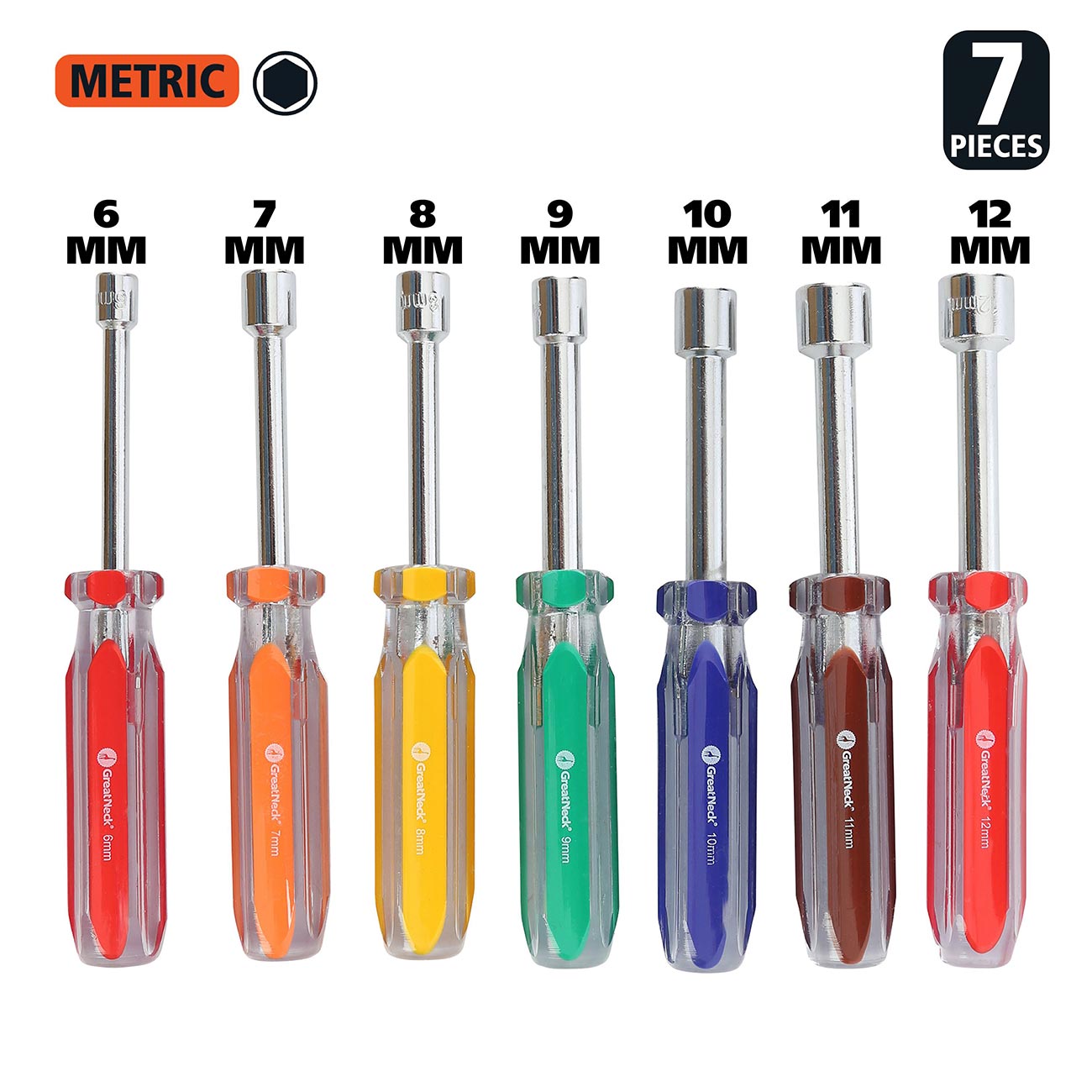 GreatNeck Metric Nutdriver Set (7-Piece Set) - Clinch River Fishing USA
