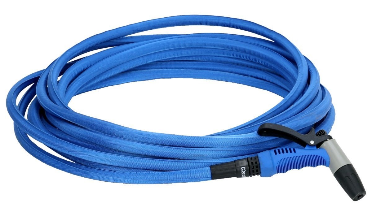 HoseCoil 75ft Blue Flexible Hose Kit with Rubber Tip Nozzle - Clinch River Fishing USA