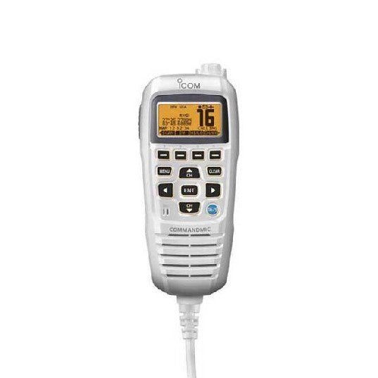ICOM CommandMic IV with YELLOW Backlit LCD, in Super WHITE | HM195SW 42 EXP - Clinch River Fishing USA