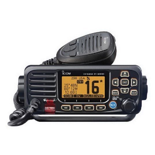 ICOM M330 Black Marine Compact VHF Fixed Mount | M330 BLACK - Clinch River Fishing USA