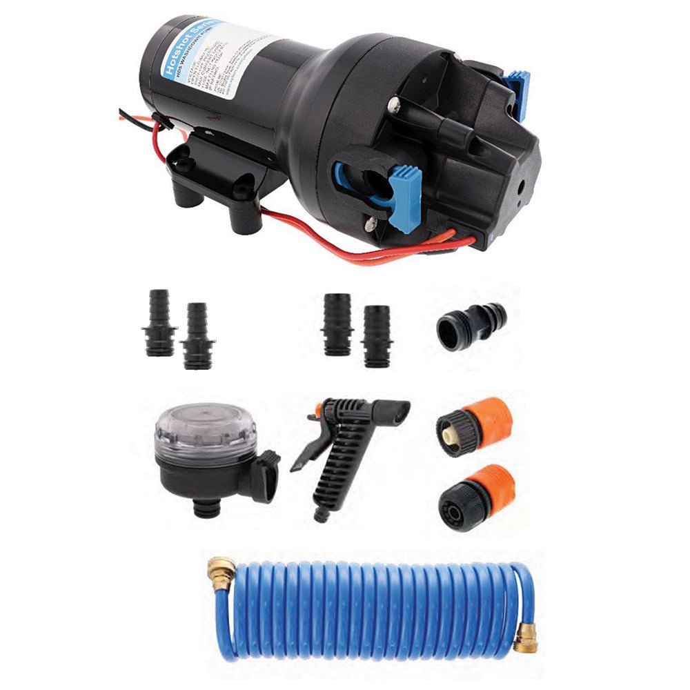 Jabsco HotShot HD5 Heavy Duty Washdown Pump Kit w/25' HoseCoil - 12V - 5GPM - 70PSI - Clinch River Fishing USA