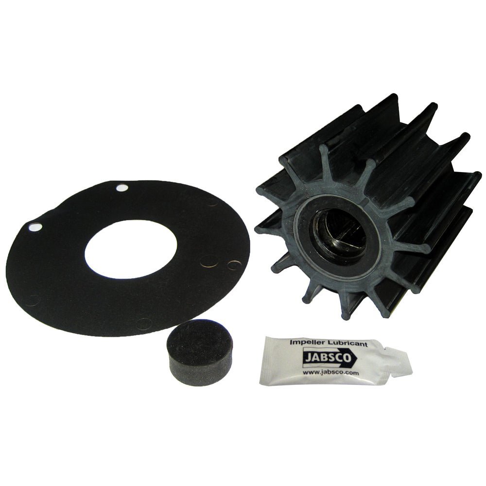 Jabsco Impeller Kit - 12 Blade - Neoprene - 3-¾" Diameter - Plastic Insert - Double Flat Drive - Clinch River Fishing USA