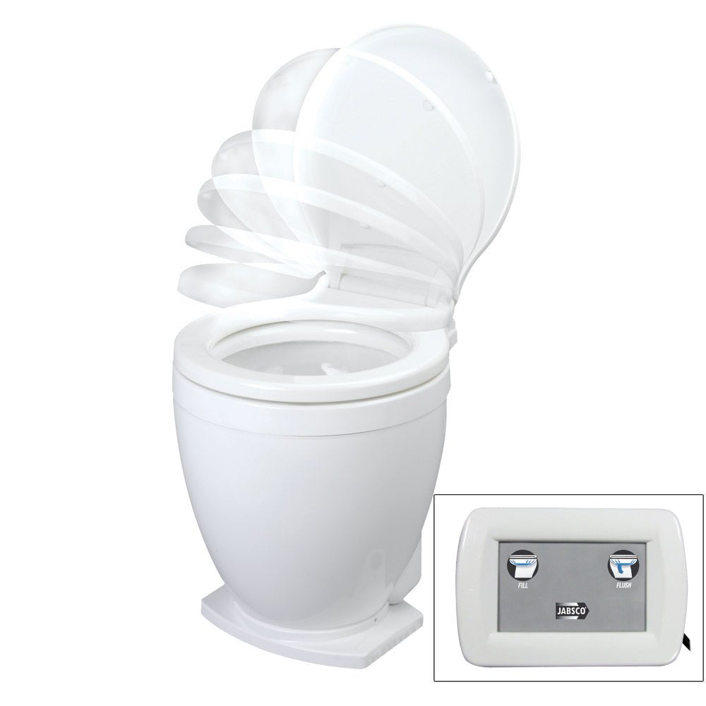 Jabsco Lite Flush Electric 12V Toilet w/Control Panel - Clinch River Fishing USA