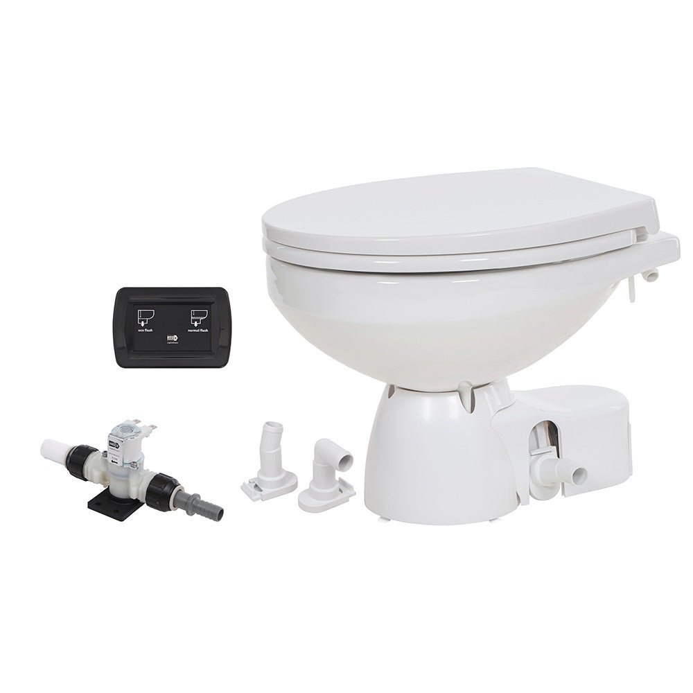 Jabsco Quiet Flush E2 Fresh Water Toilet Regular Bowl - 12V – Soft Close Lid - Clinch River Fishing USA