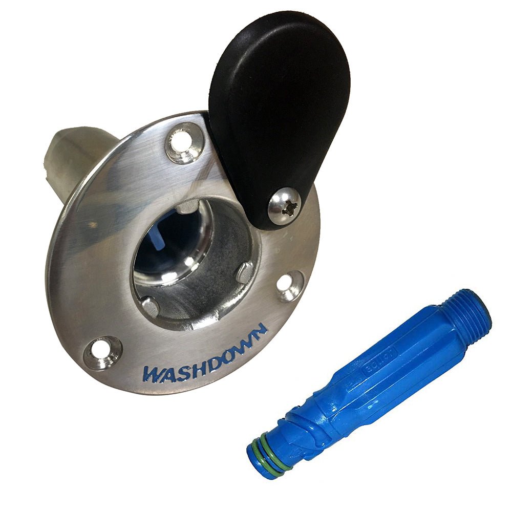 Jabsco Stainless Steel Quick-Release Hose Deck Mount Fitting & Hose Adapter - Clinch River Fishing USA