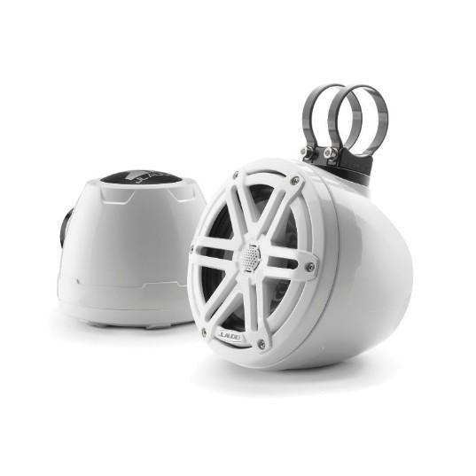 JL AUDIO M3-650VEX-GW-S-GW: 6.5" VEX Tower Speakers, Gloss White Enclosure, Gloss White Sport Grille | 93400 | 010-03256-00 - Clinch River Fishing USA