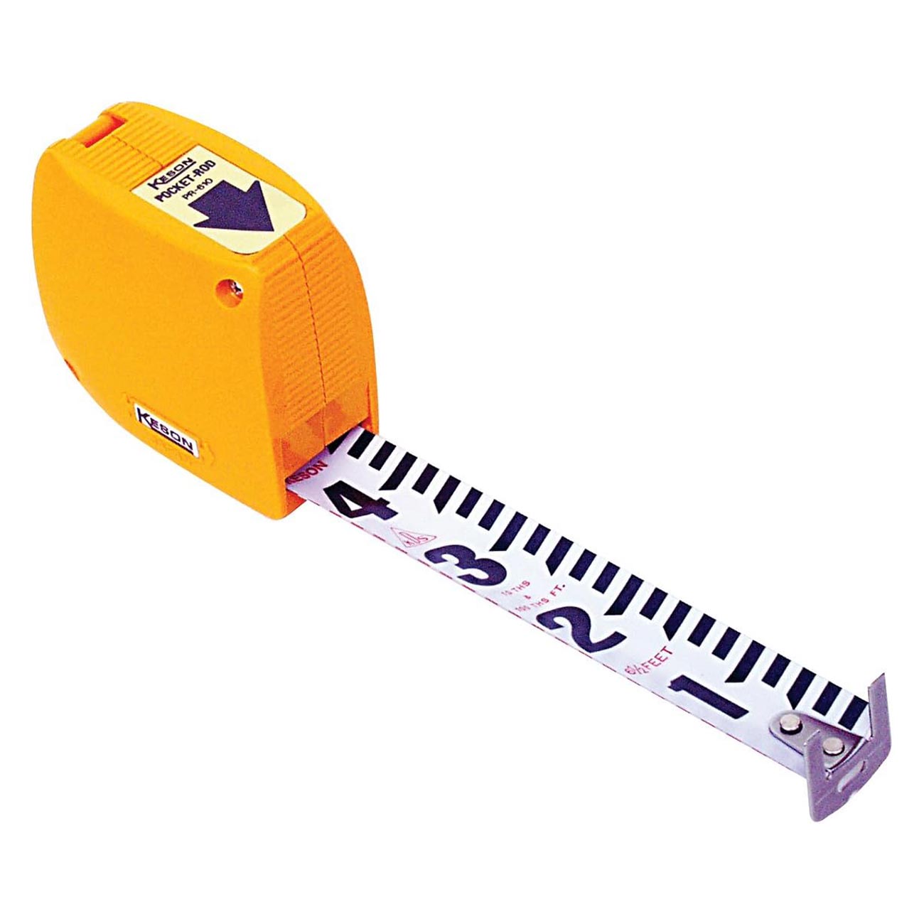 Keson Builder's Engineers Pocket Rod Tape Measure Length: 6.5 Foot (Units: Foot & 10ths) - Clinch River Fishing USA