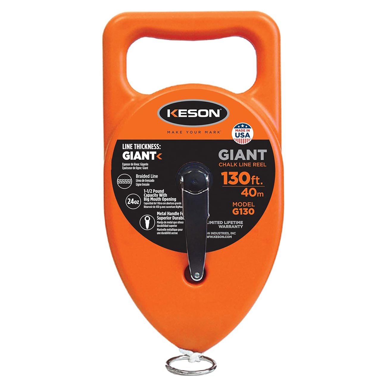 Keson "Giant" Chalk Line Reel - 130 ft. - Clinch River Fishing USA