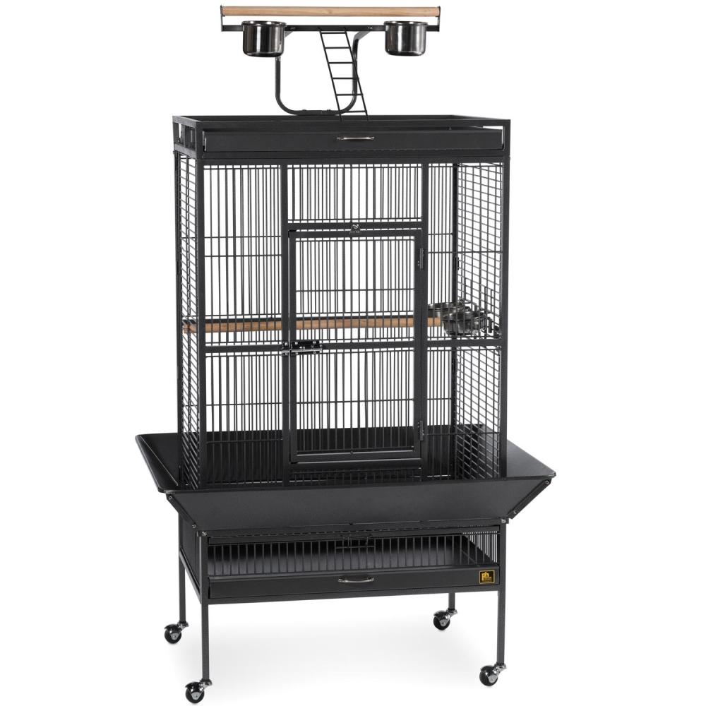 Large Select Wrought Iron Play Top Bird Cage - Black - Clinch River Fishing USA