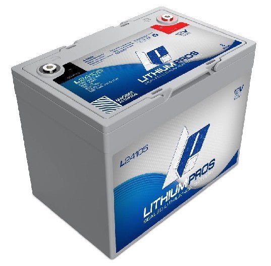 LITHIUM PROS LiFePO4 Battery, 12V/105 Ah (Trolling/Deep cycle, Grp 24) Bluetooth | M24105 | M24-12 DROP SHIP ITEM, FREE FREIGHT - Clinch River Fishing USA