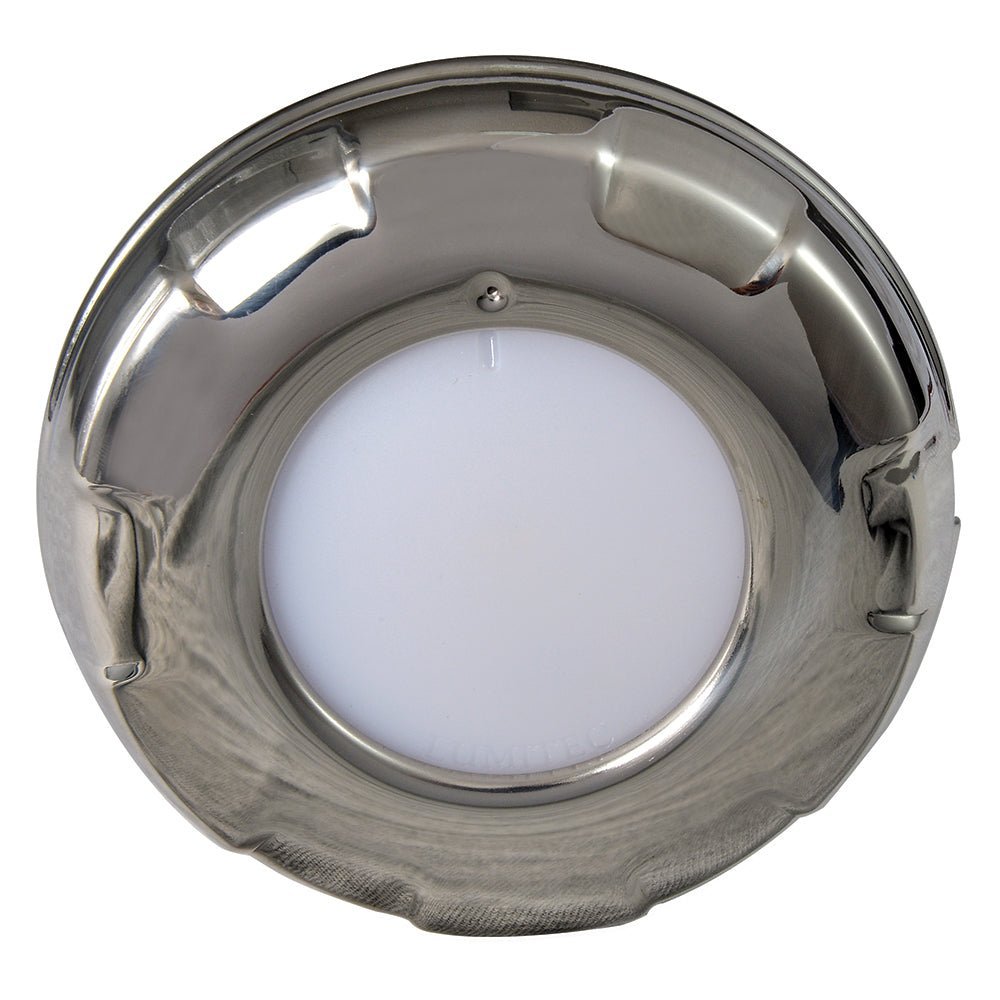 Lumitec Aurora - LED Dome Light - Polished SS Finish - 2-Color White/Blue Dimming - Clinch River Fishing USA