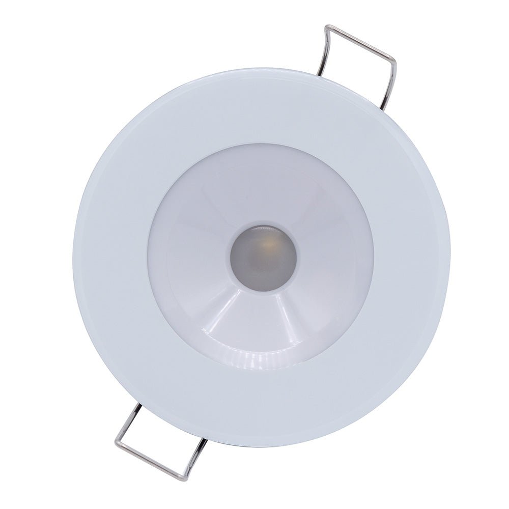 Lumitec Illusion Flush Mount LED Down Light - Spectrum RGBW - Cool White - White Housing - Clinch River Fishing USA