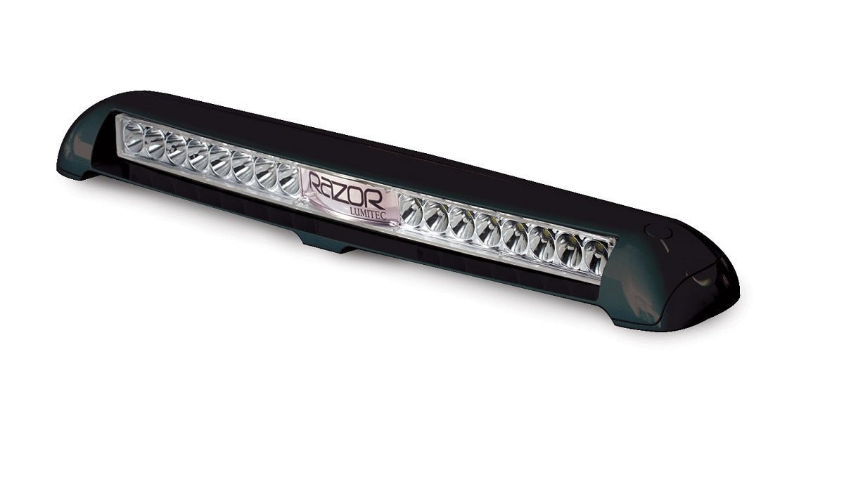 Lumitec Razor Flood Light Bar Flush Mount White LED Black Housing 12/24v - Clinch River Fishing USA