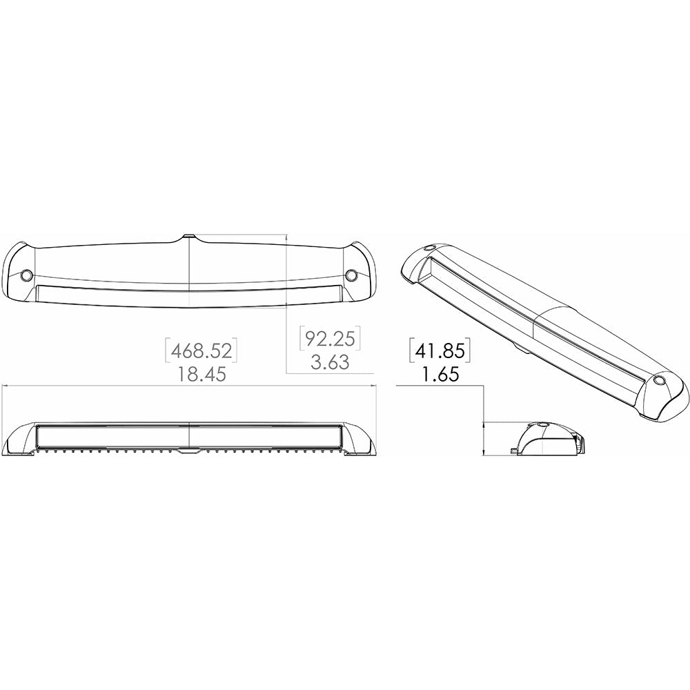 Lumitec Razor Light Bar - Spot - Flush Mount - White - Clinch River Fishing USA