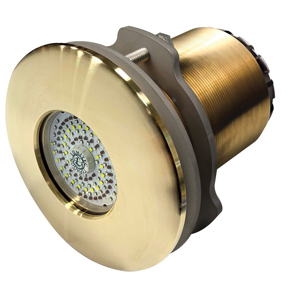 Lumitec SeaBlaze Typhoon Underwater Light - Bronze Thru-Hull LED Light - White/Blue - Flush Mount - Clinch River Fishing USA