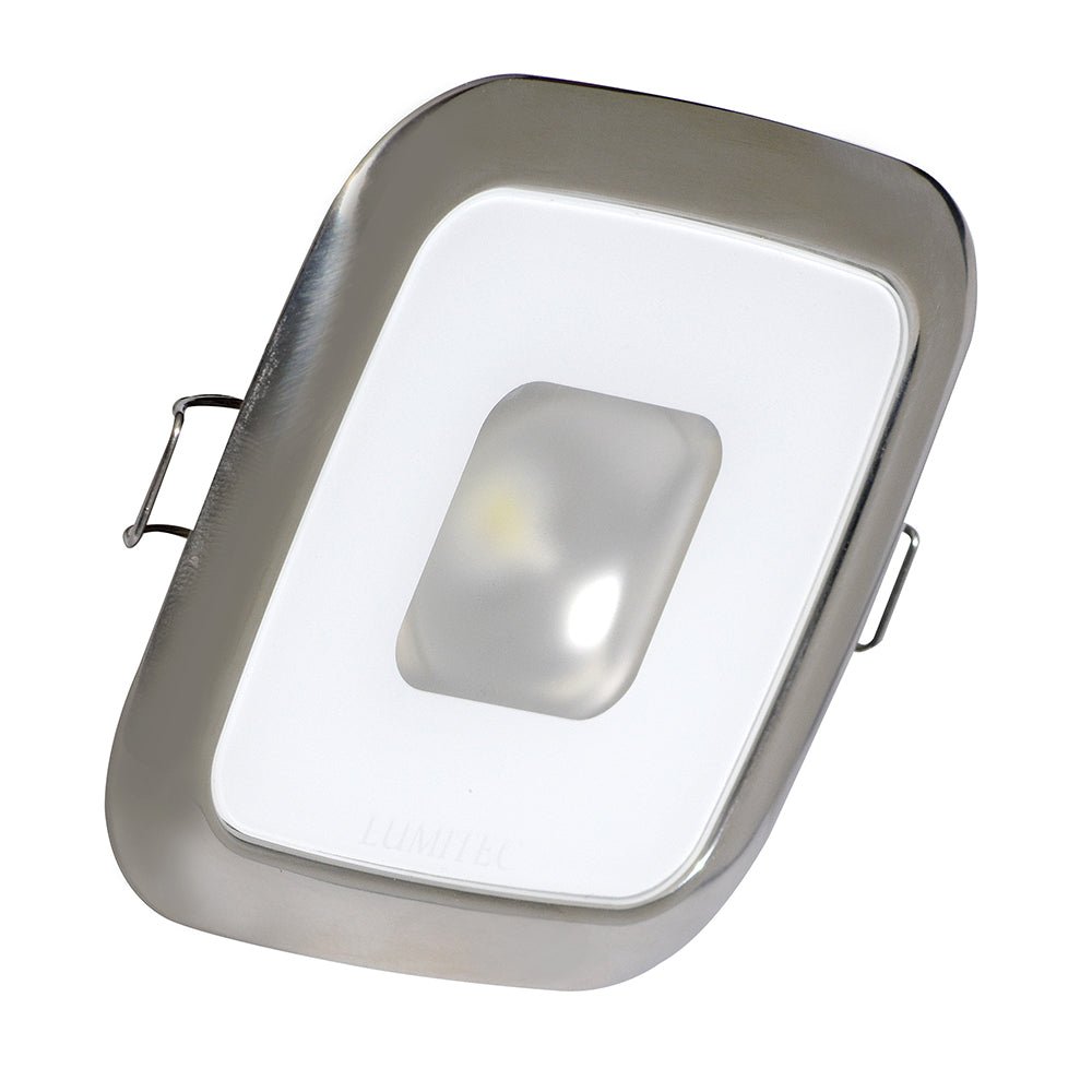 Lumitec Square Mirage Down Light - White Dimming, Red/Blue Non - Dimming - Polished Bezel - Clinch River Fishing USA