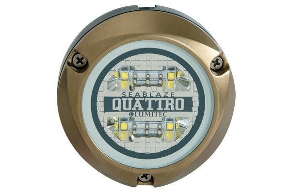 Lumitec Zambezi Quattro Blue/White FOR PONTOON BOATS Bronze Housing 12/24v LED - Clinch River Fishing USA