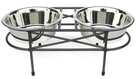 Mesh Elevated Double Dog Bowl - Small/Black - Clinch River Fishing USA