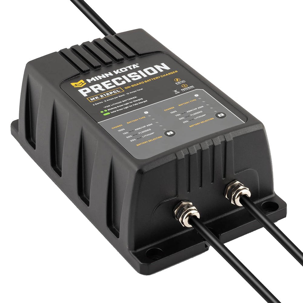 Minn Kota On-Board Precision Charger MK-212 PCL 2 Bank x 6 AMP LI Optimized Charger - Clinch River Fishing USA