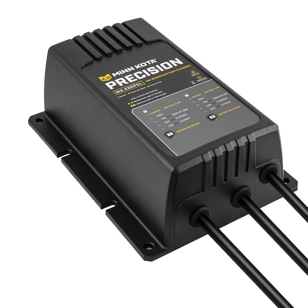 Minn Kota On-Board Precision Charger MK-230 PCL 2 Bank x 15 AMP LI Optimized Charger - Clinch River Fishing USA