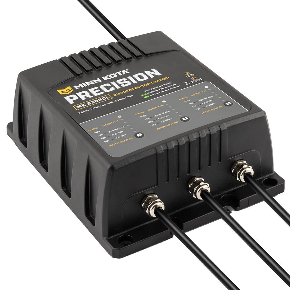 Minn Kota On-Board Precision Charger MK-330 PCL 3 Bank x 10 AMP LI Optimized Charger - Clinch River Fishing USA