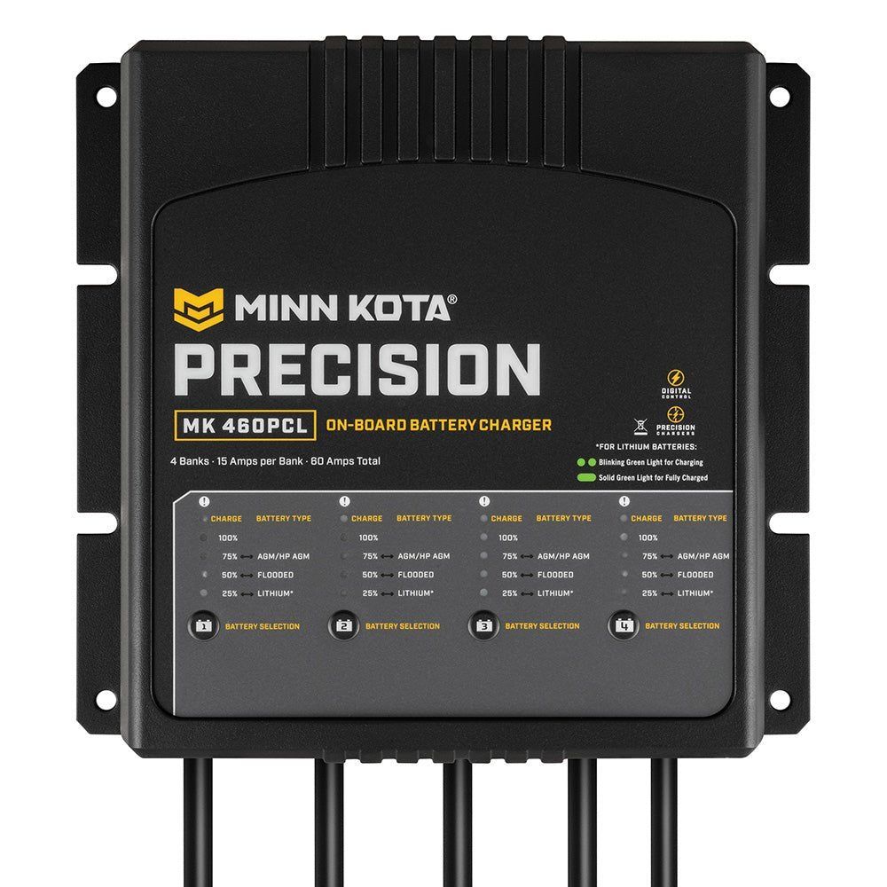 Minn Kota On-Board Precision Charger MK-460 PCL 4 Bank x 15 AMP LI Optimized Charger - Clinch River Fishing USA