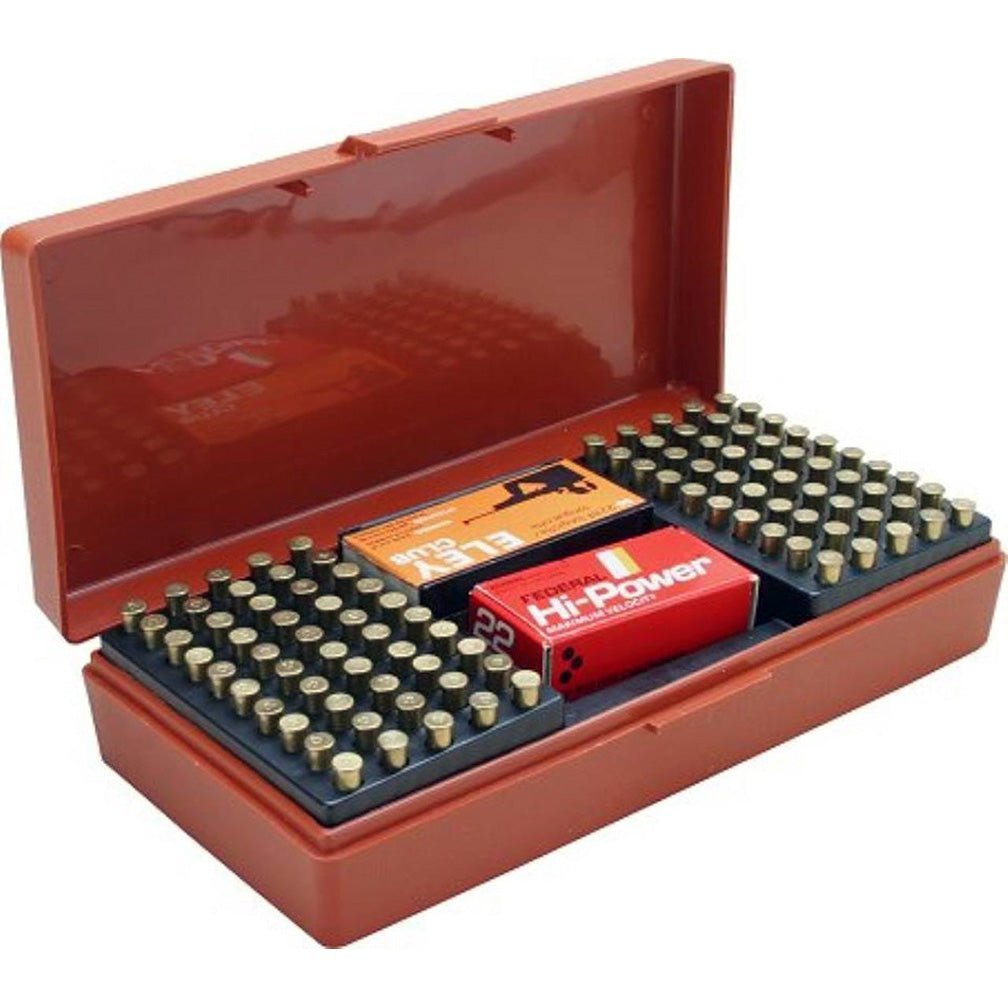 MTM Ammo Box 100 Round 22 Long Rifle Rimfire Competition Rust - Clinch River Fishing USA