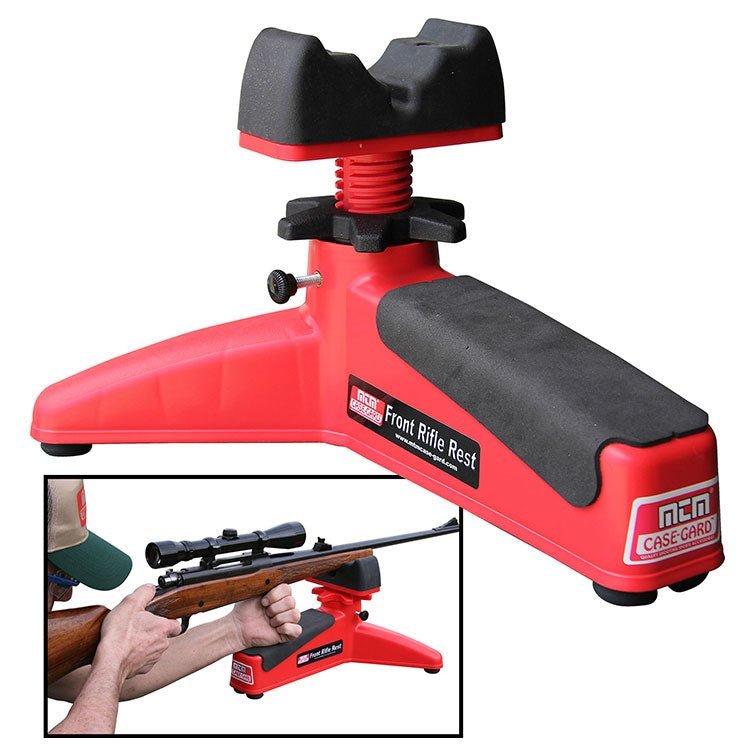 MTM Front Rifle Rest - Ideal Shooting Rest for Rifle Shotgun Handgun Red - Clinch River Fishing USA